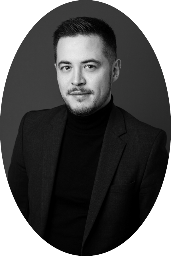 Portrait Agent Immobilier noir et blanc